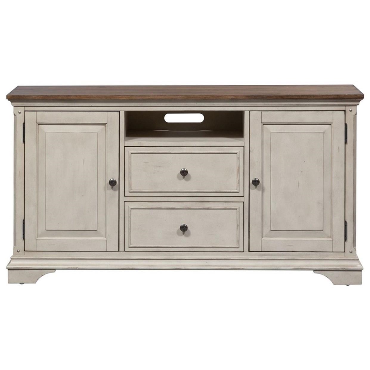 Liberty Furniture Creek Farmhouse 56 Inch TV Console with 2